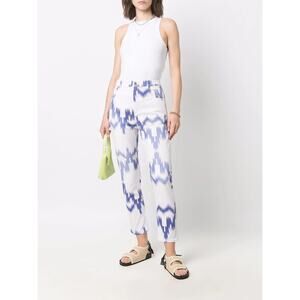 Isabel Marant Etoile Lanea Jeans‎ Size Medium White Blue Western Aztec High Rise